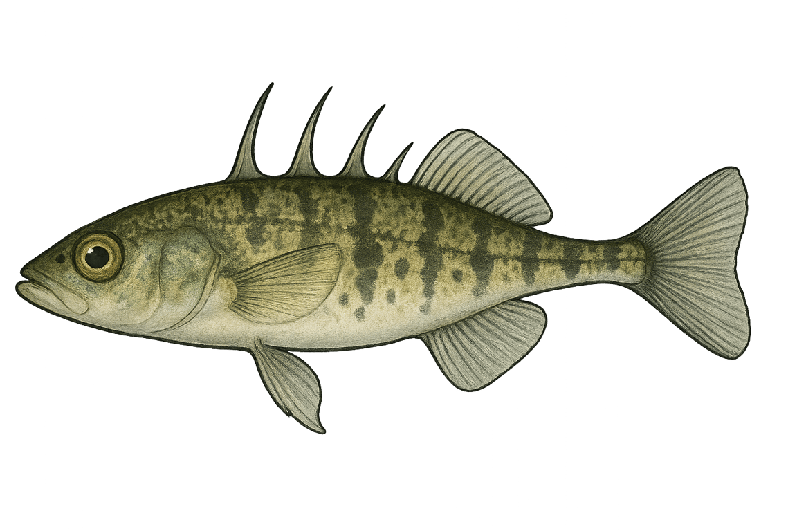 Épinochette (Pungitius pungitius) - pez de agua dulce puede alcanzar 7 cm