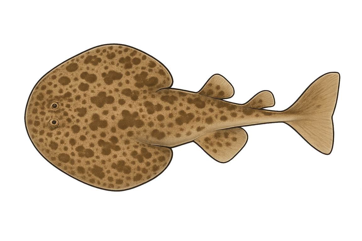 Torpille marbrée (Torpedo marmorata) - pez de agua dulce puede alcanzar 60 cm