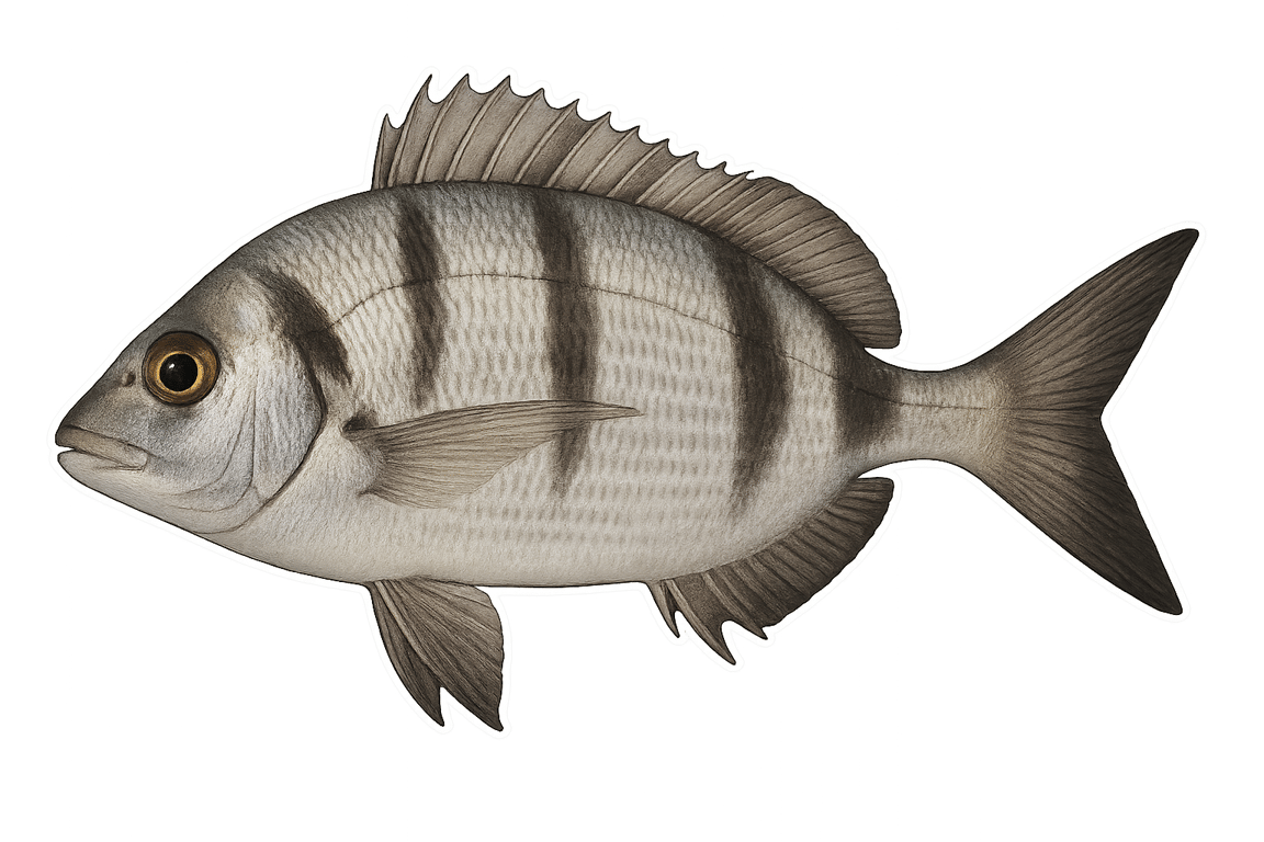 Sar commun (Diplodus sargus) - poisson d'eau douce pouvant atteindre 45 cm