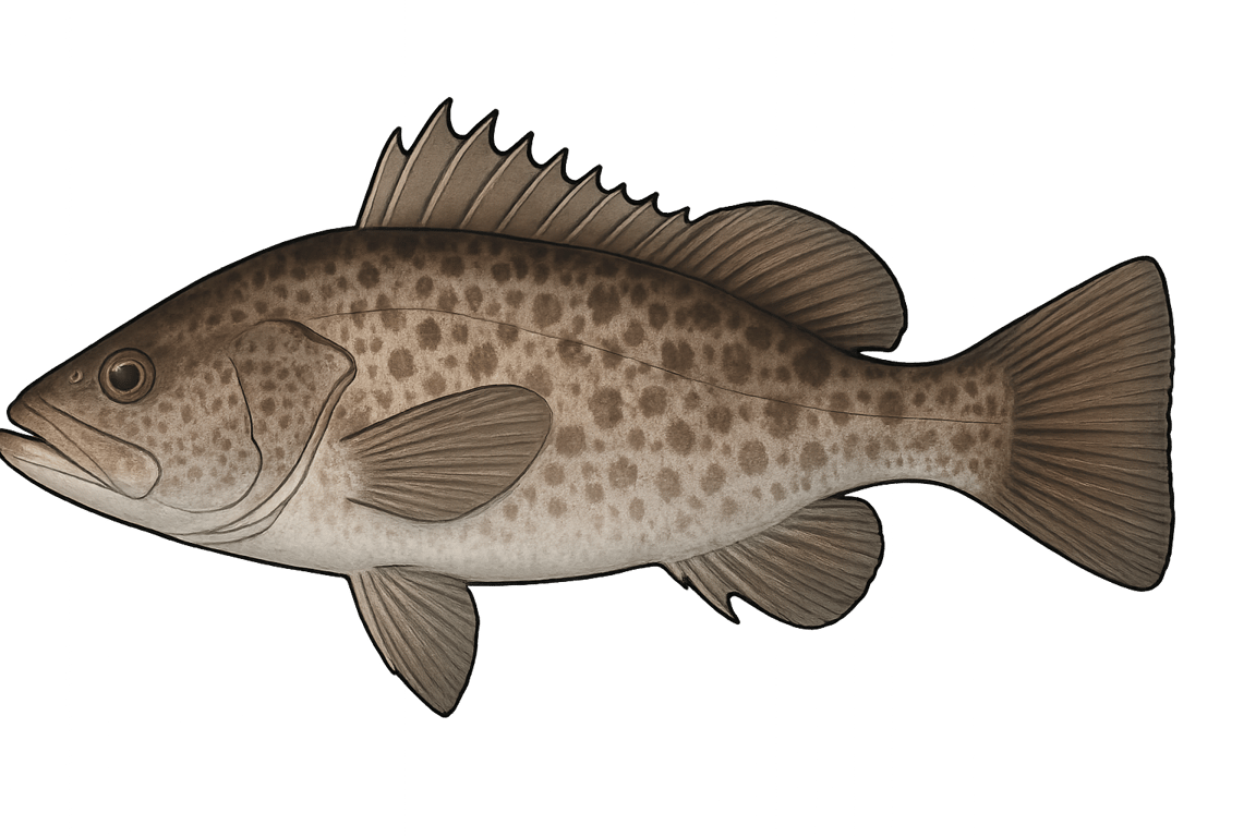 Cernier commun (Polyprion americanus) - poisson d'eau douce pouvant atteindre 150 cm