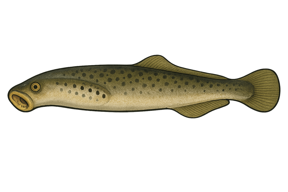Lamproie marine (Petromyzon marinus) - poisson d'eau douce pouvant atteindre 120 cm