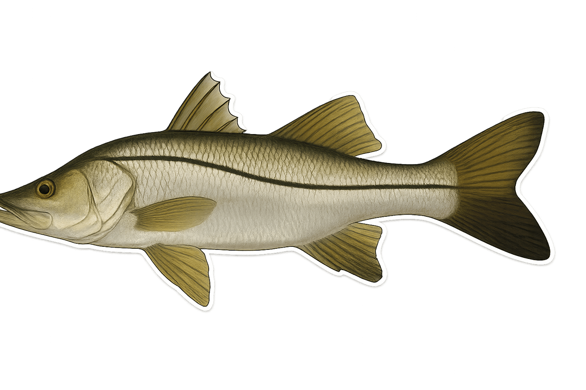 Loubine (Centropomus undecimalis) - poisson d'eau douce pouvant atteindre 140 cm