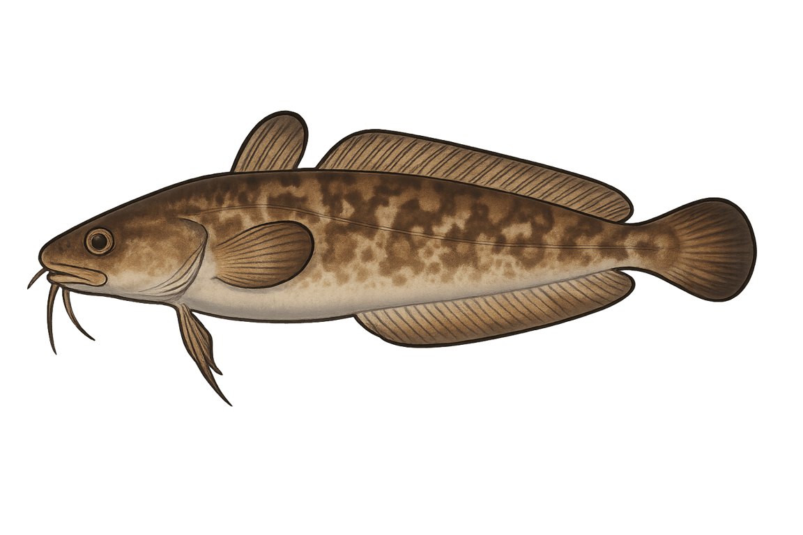 Motelle commune (Gaidropsarus mediterraneus) - poisson d'eau douce pouvant atteindre 25 cm