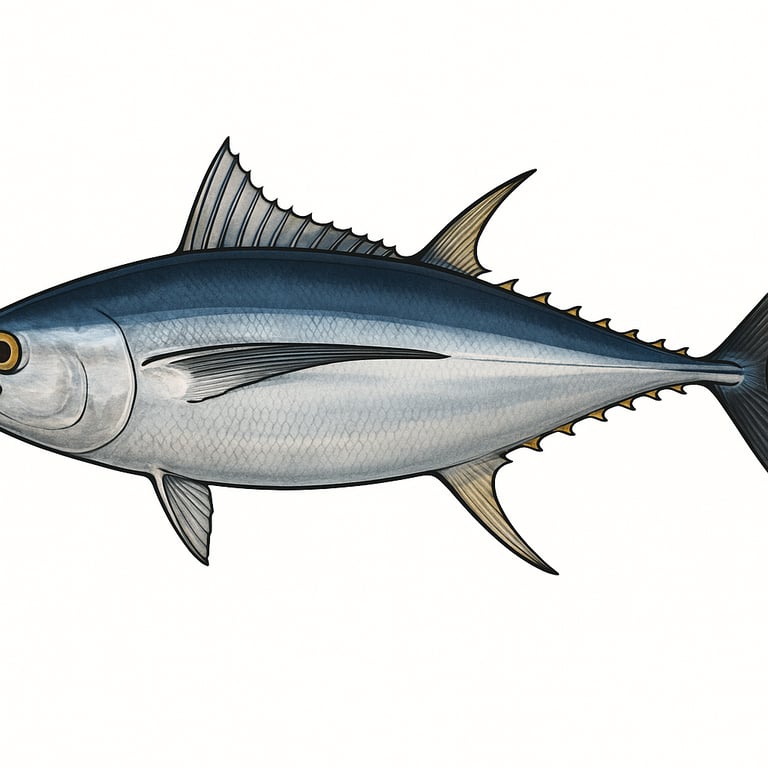 Thon blanc (Germon) (Thunnus alalunga) - poisson d'eau douce pouvant atteindre 140 cm
