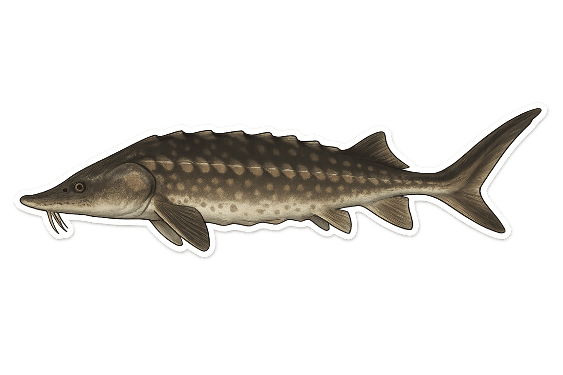 Esturgeon européen (Acipenser sturio) - poisson d'eau douce pouvant atteindre 350 cm