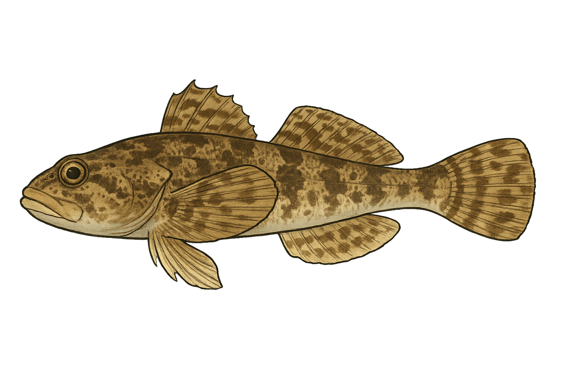 Chabot du Lez (Cottus petiti) - pez de agua dulce puede alcanzar 12 cm