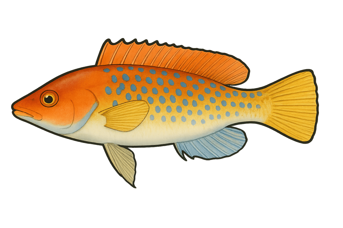 Coquette (Labrus mixtus) - poisson d'eau douce pouvant atteindre 35 cm