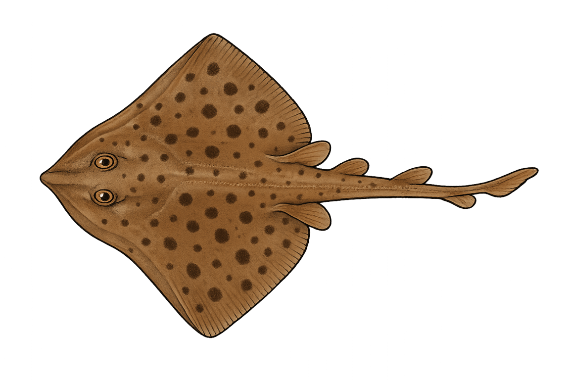 Raie douce (Raja montagui) - poisson d'eau douce pouvant atteindre 85 cm