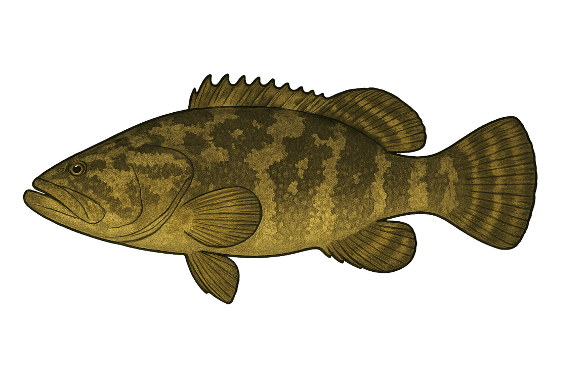 Mérou goliath (Epinephelus itajara) - poisson d'eau douce pouvant atteindre 250 cm