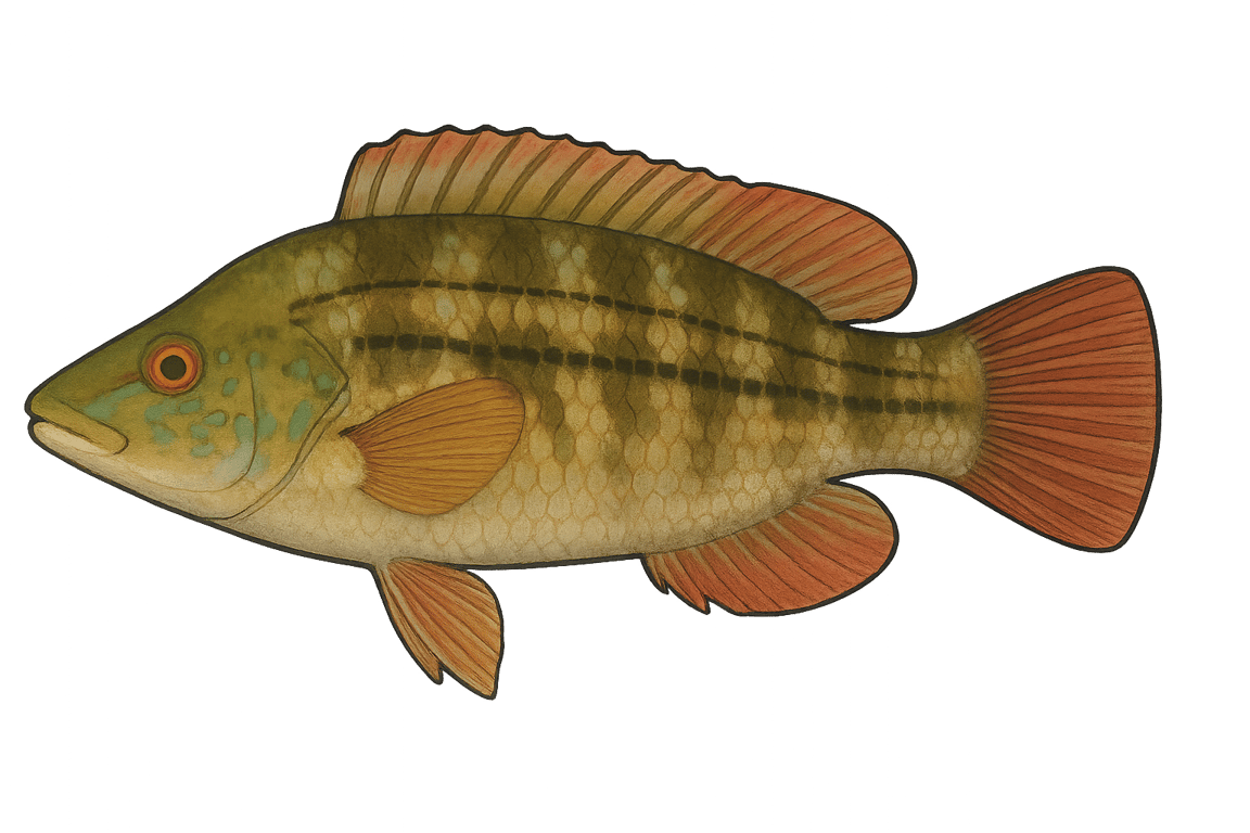 Crénilabre paon (Symphodus tinca) - pez de agua dulce puede alcanzar 35 cm