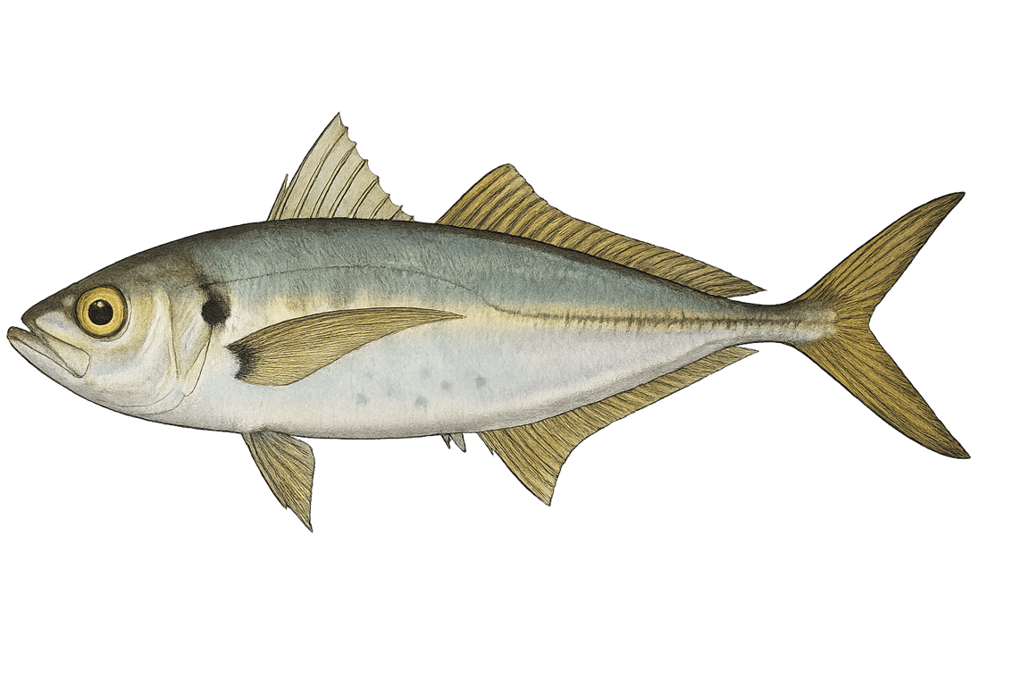 Sévéreau (Trachurus mediterraneus) - pez de agua dulce puede alcanzar 35 cm