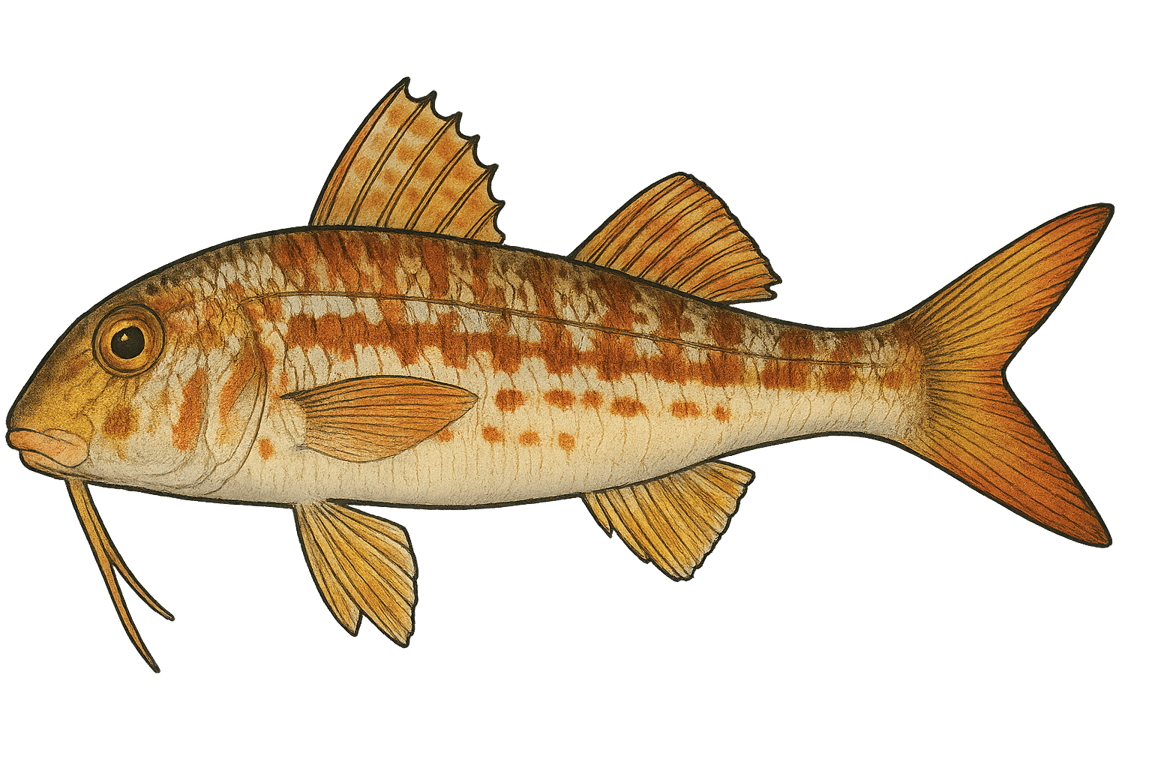 Rouget de roche (Mullus surmuletus) - pez de agua dulce puede alcanzar 40 cm