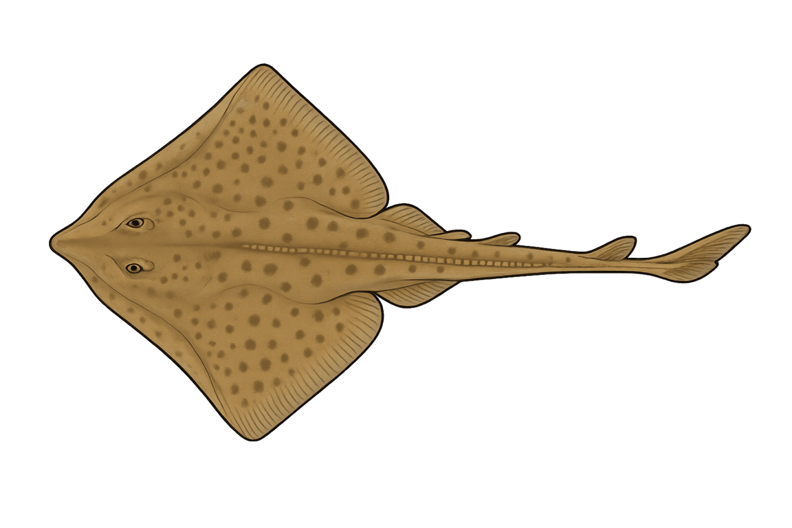 Raie lisse (Raja brachyura) - poisson d'eau douce pouvant atteindre 120 cm