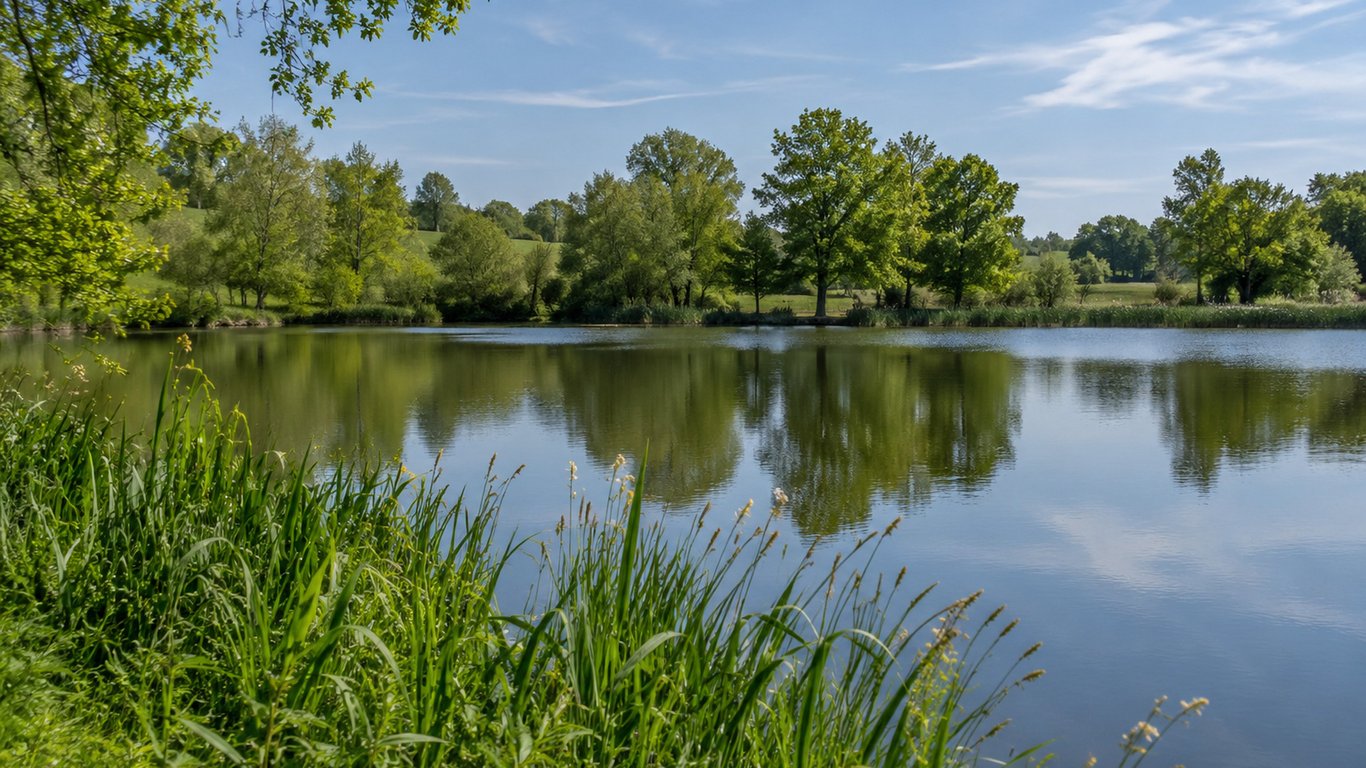 Etang spot de pêche au brochet