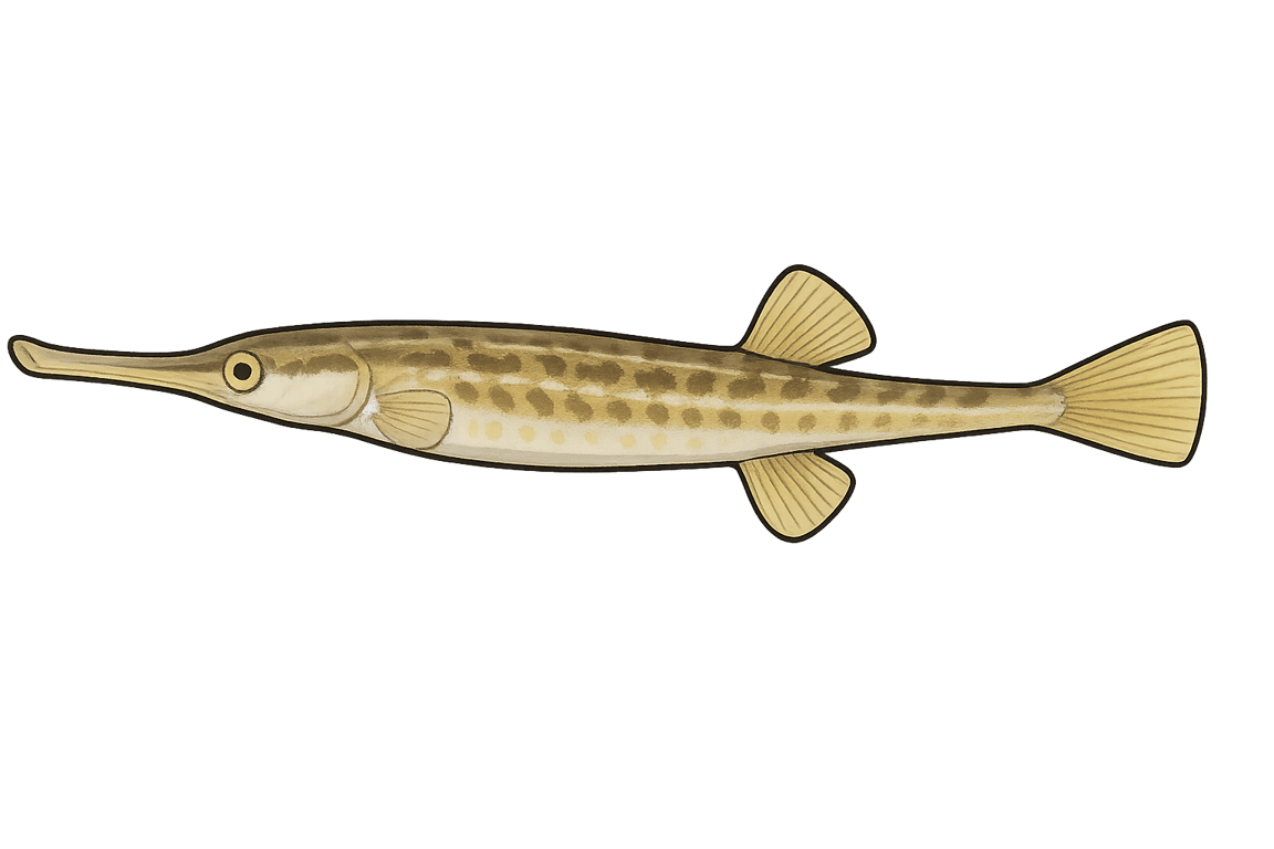 Syngnathe aiguille (Syngnathus acus) - poisson d'eau douce pouvant atteindre 46 cm