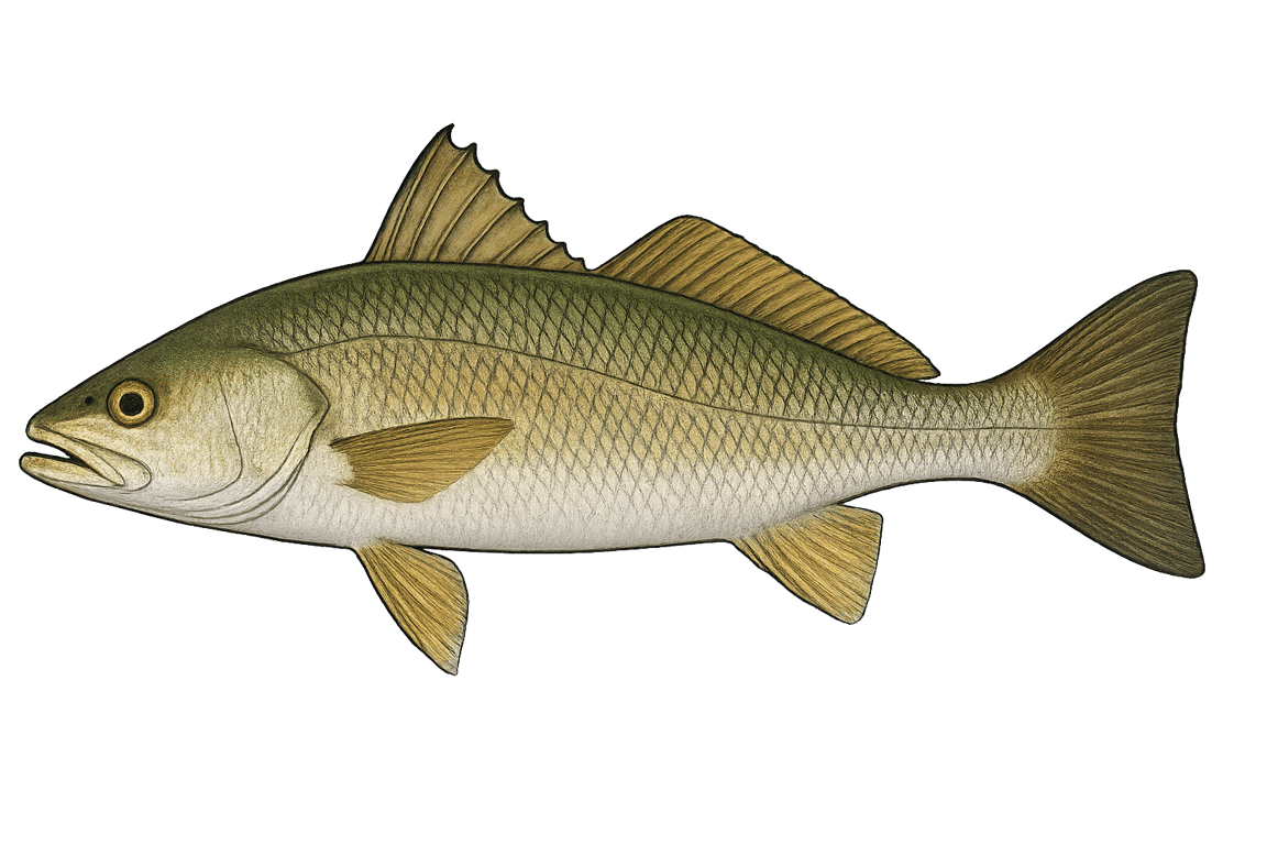 Courbine (Cynoscion virescens) - poisson d'eau douce pouvant atteindre 75 cm