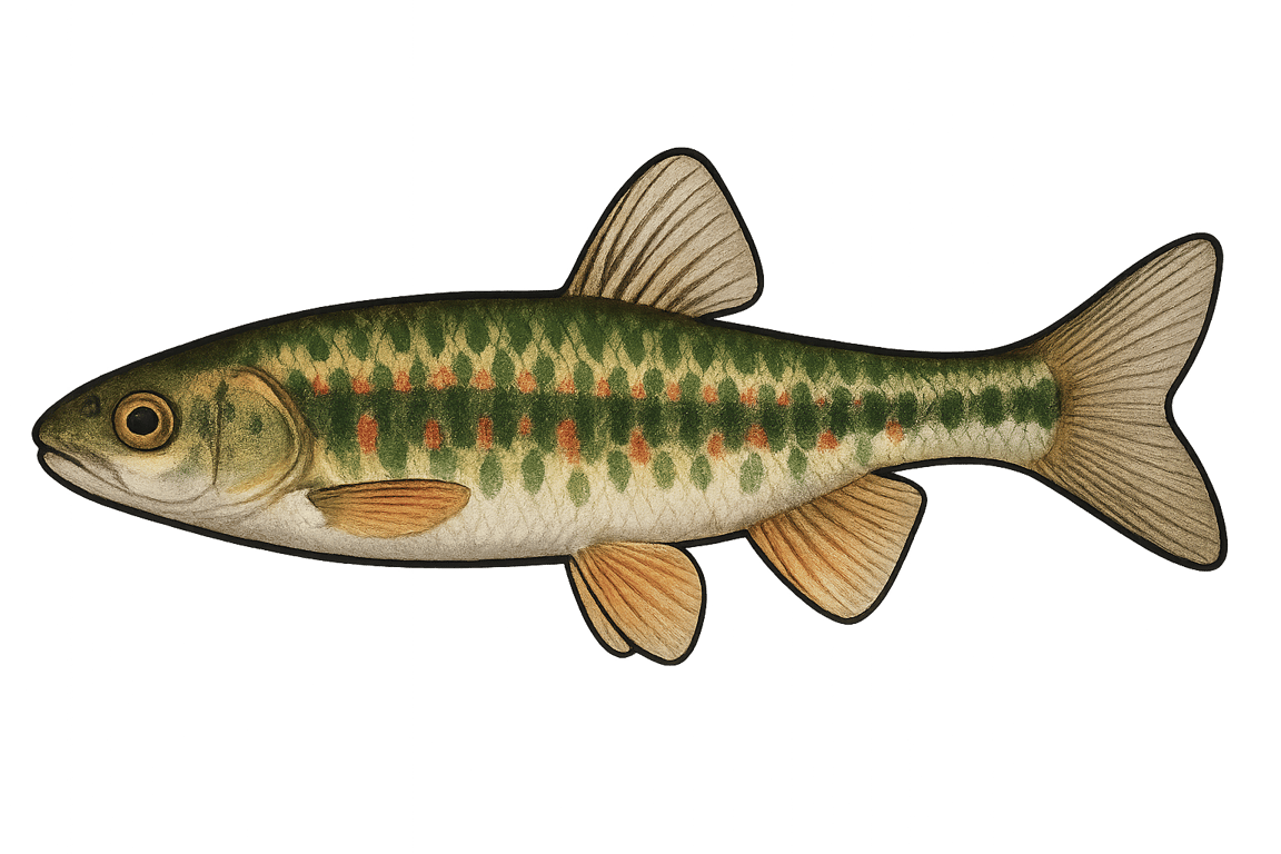 Vairon (Phoxinus phoxinus) - poisson d'eau douce pouvant atteindre 12 cm