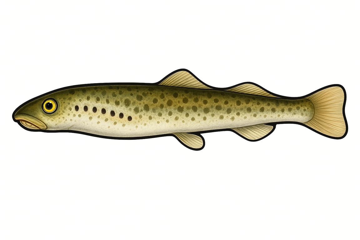 Lamproie de Planer (Lampetra planeri) - pez de agua dulce puede alcanzar 16 cm