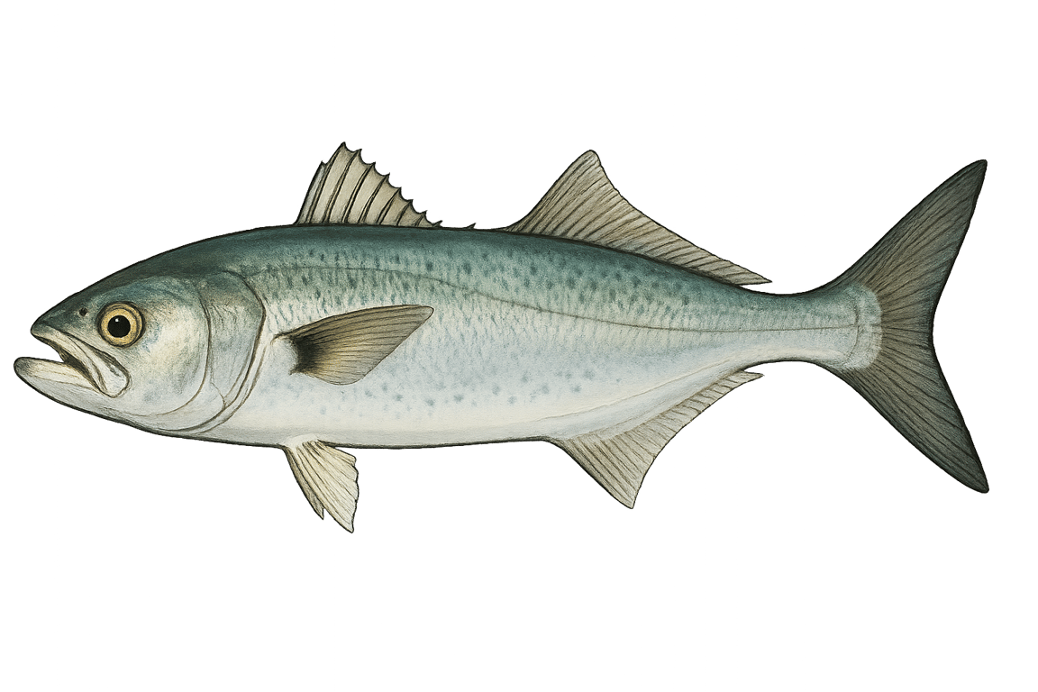 Tassergal (Pomatomus saltatrix) - poisson d'eau douce pouvant atteindre 120 cm