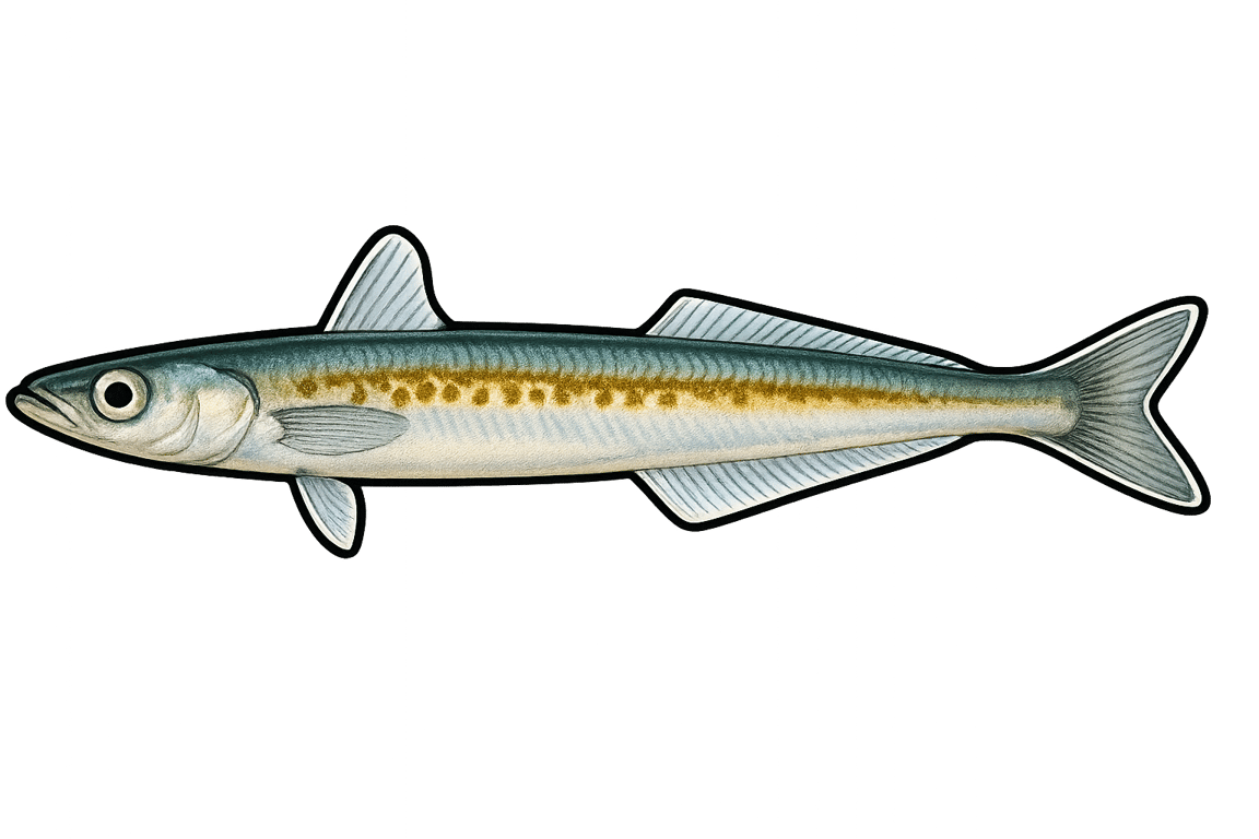 Lançon équille (Ammodytes tobianus) - poisson d'eau douce pouvant atteindre 25 cm