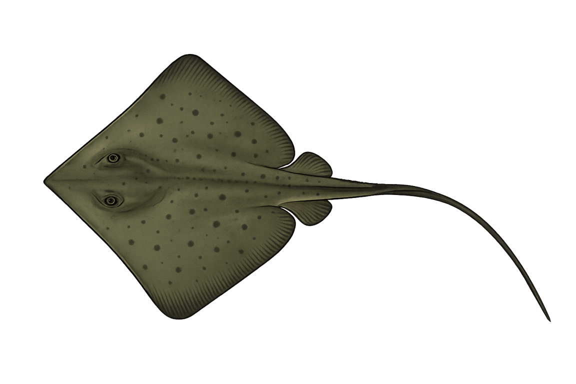 Pastenague commune (Dasyatis pastinaca) - poisson d'eau douce pouvant atteindre 150 cm