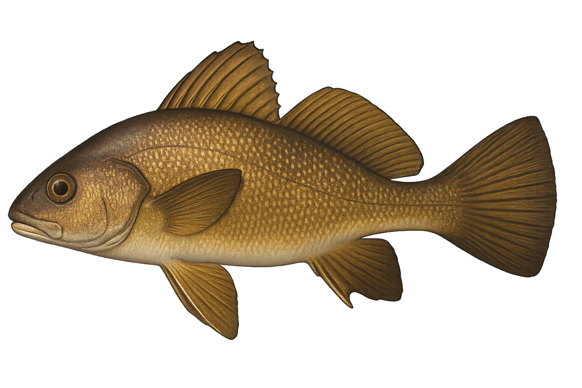 Corb commun (Sciaena umbra) - poisson d'eau douce pouvant atteindre 70 cm