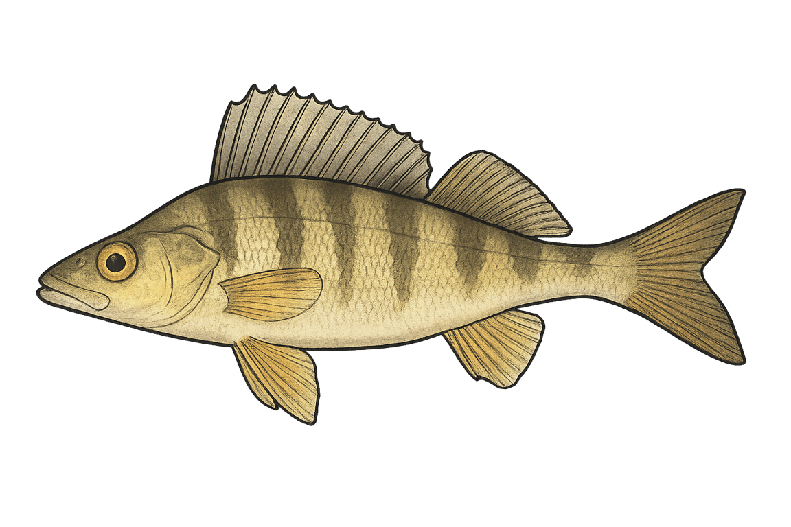 Perche goujonnière (Gymnocephalus schraetser) - poisson d'eau douce pouvant atteindre 18 cm