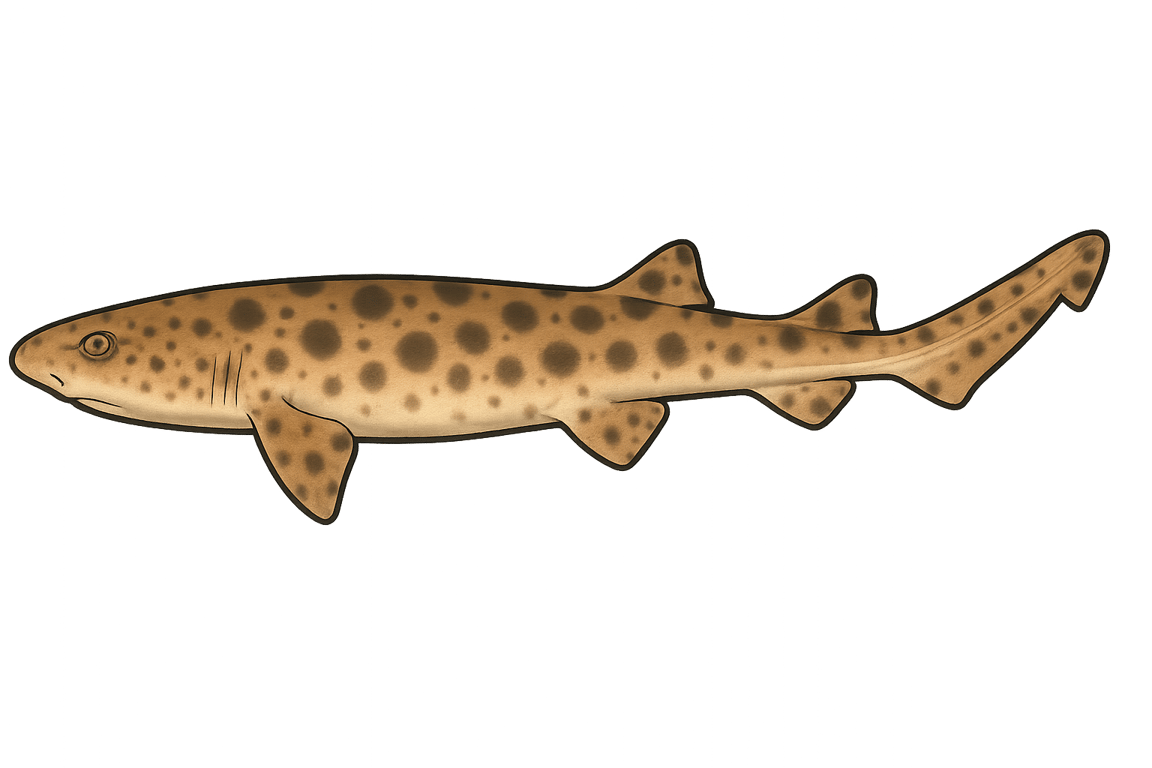 Roussette à grandes taches (Scyliorhinus stellaris stellaris) - poisson d'eau douce pouvant atteindre 168 cm