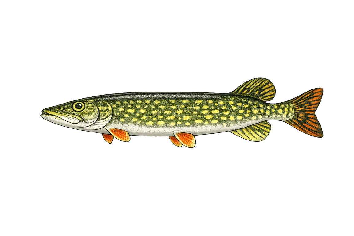Brochet aquitain (Esox aquitanicus) - poisson d'eau douce pouvant atteindre 80 cm