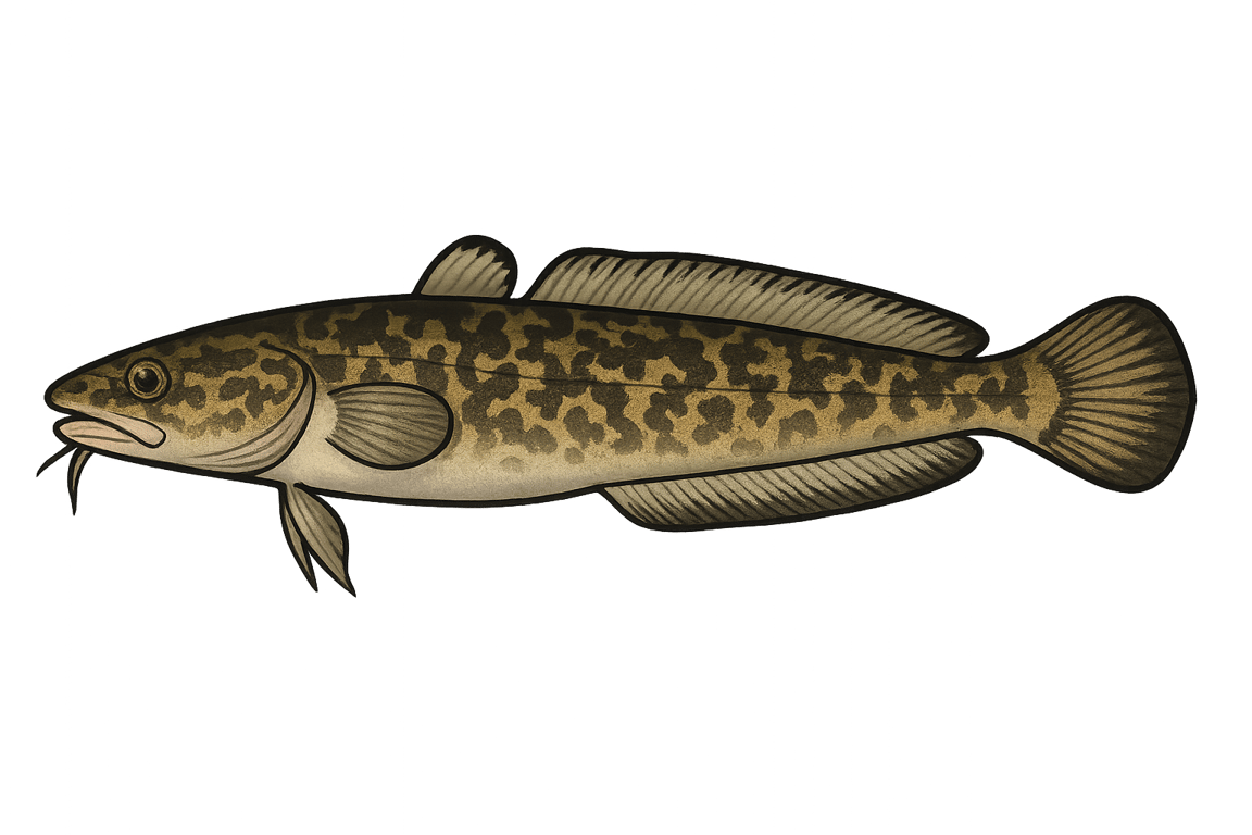 Lotte de rivière (Lota lota) - poisson d'eau douce pouvant atteindre 80 cm