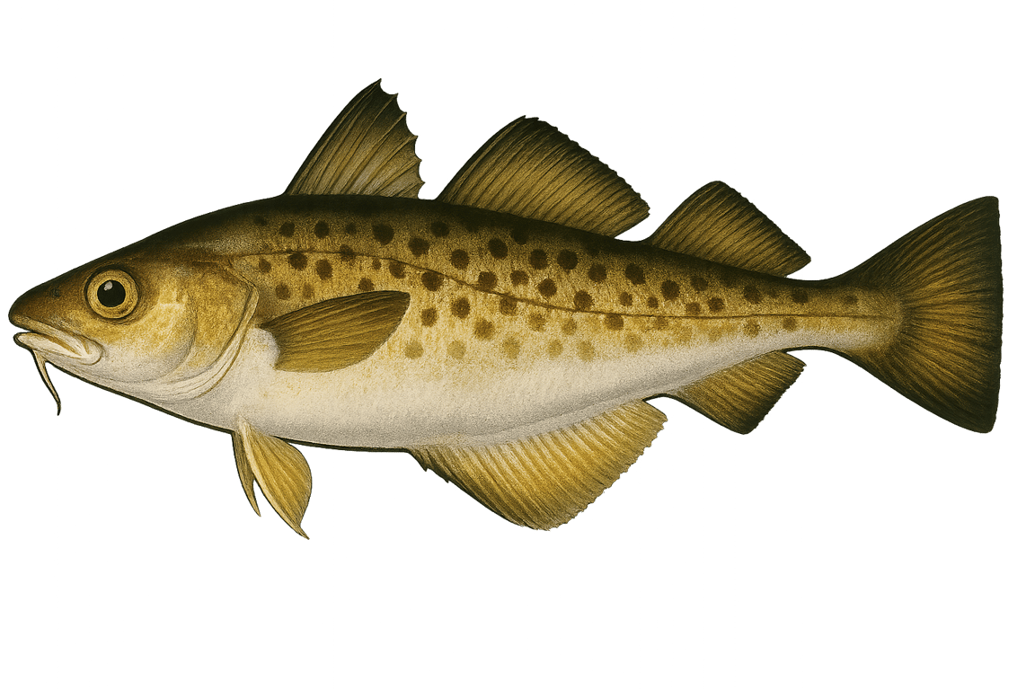 Capelan de Méditerranée (Trisopterus minutus capelanus) - pez de agua dulce puede alcanzar 20 cm