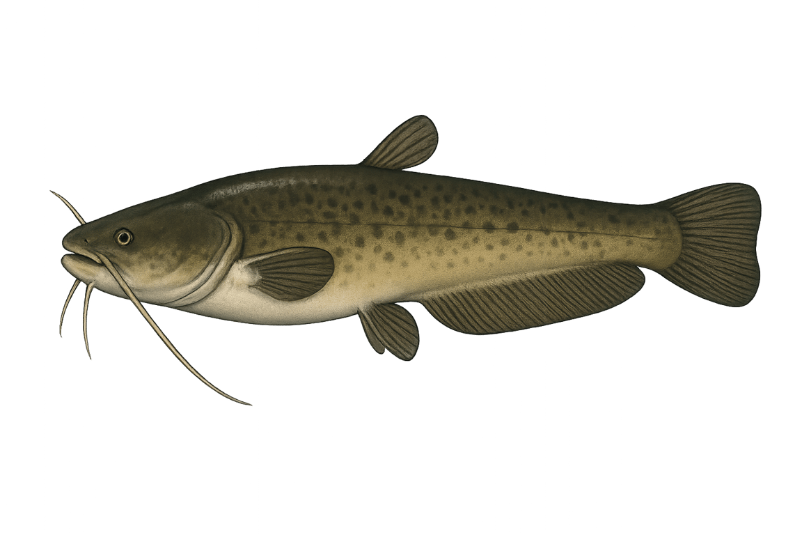 Silure d'Aristote (Silurus aristotelis) - pez de agua dulce puede alcanzar 150 cm