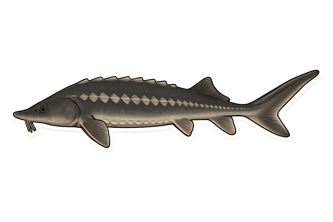 Esturgeon sibérien (Acipenser baerii) - poisson d'eau douce pouvant atteindre 200 cm