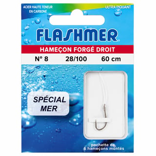 Poch. 10 Hamecons Montes "Mer" FLASHMER - Fishing Grid
