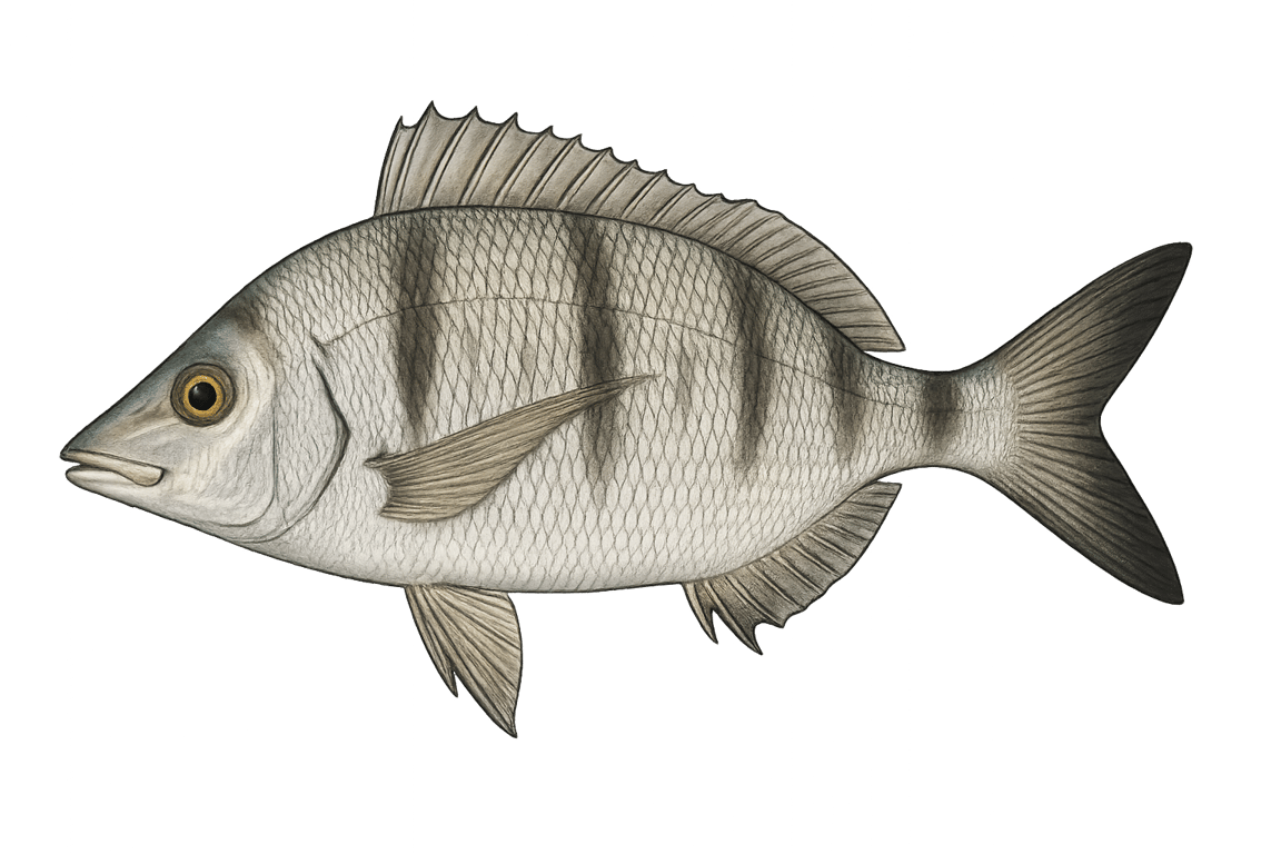 Sar à museau pointu (Diplodus puntazzo) - pez de agua dulce puede alcanzar 40 cm
