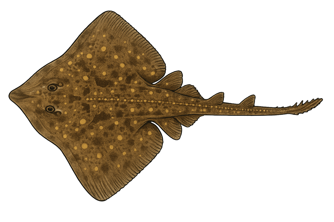 Raie bouclée (Raja clavata) - poisson d'eau douce pouvant atteindre 120 cm