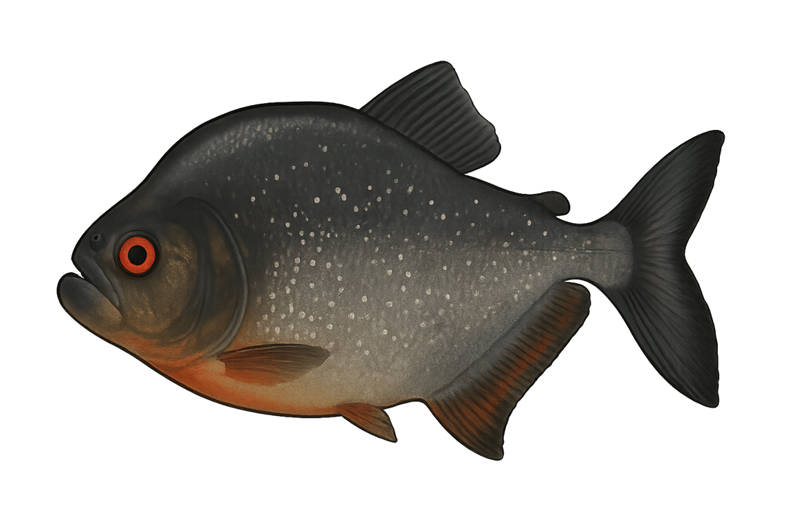 Pirana noir (Serrasalmus rhombeus) - poisson d'eau douce pouvant atteindre 50 cm