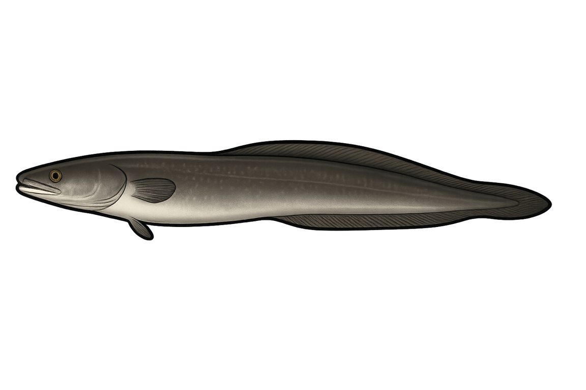 Congre noir (Conger orbignianus) - poisson d'eau douce pouvant atteindre 180 cm