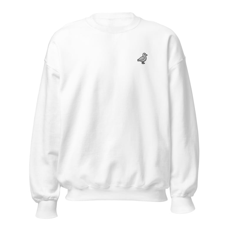 Col rond brodé mouette