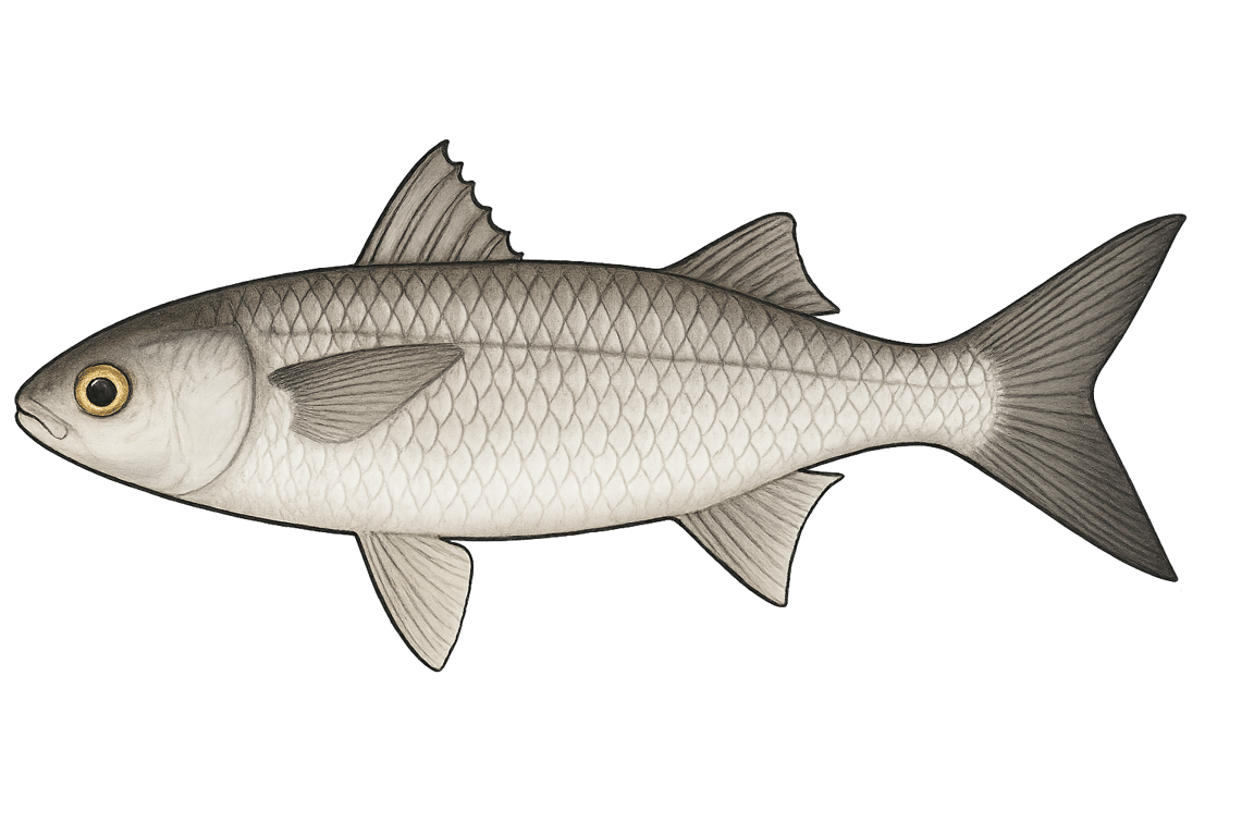 Parassi (Mugil curema) - poisson d'eau douce pouvant atteindre 40 cm