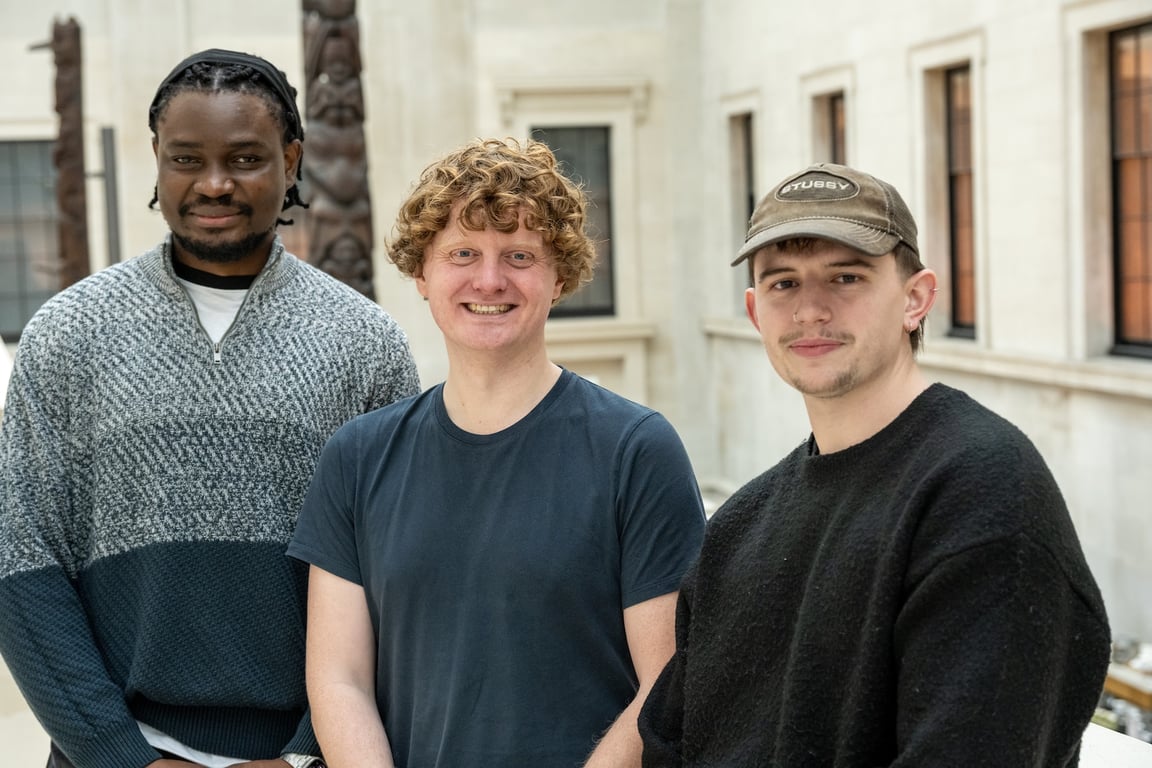 Founding team from left to right: Emmanuel Alawode (AI Engineer), Ollie Mahoney (CEO), Callum Bass (Head of Eng)