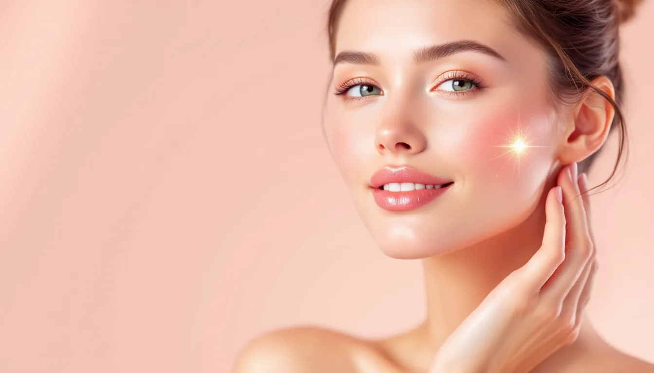 A radiant woman with glowing skin, symbolizing the benefits of glow peptide injection.