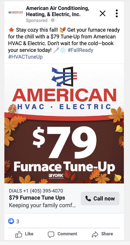 seasonal hvac offers on digital ads