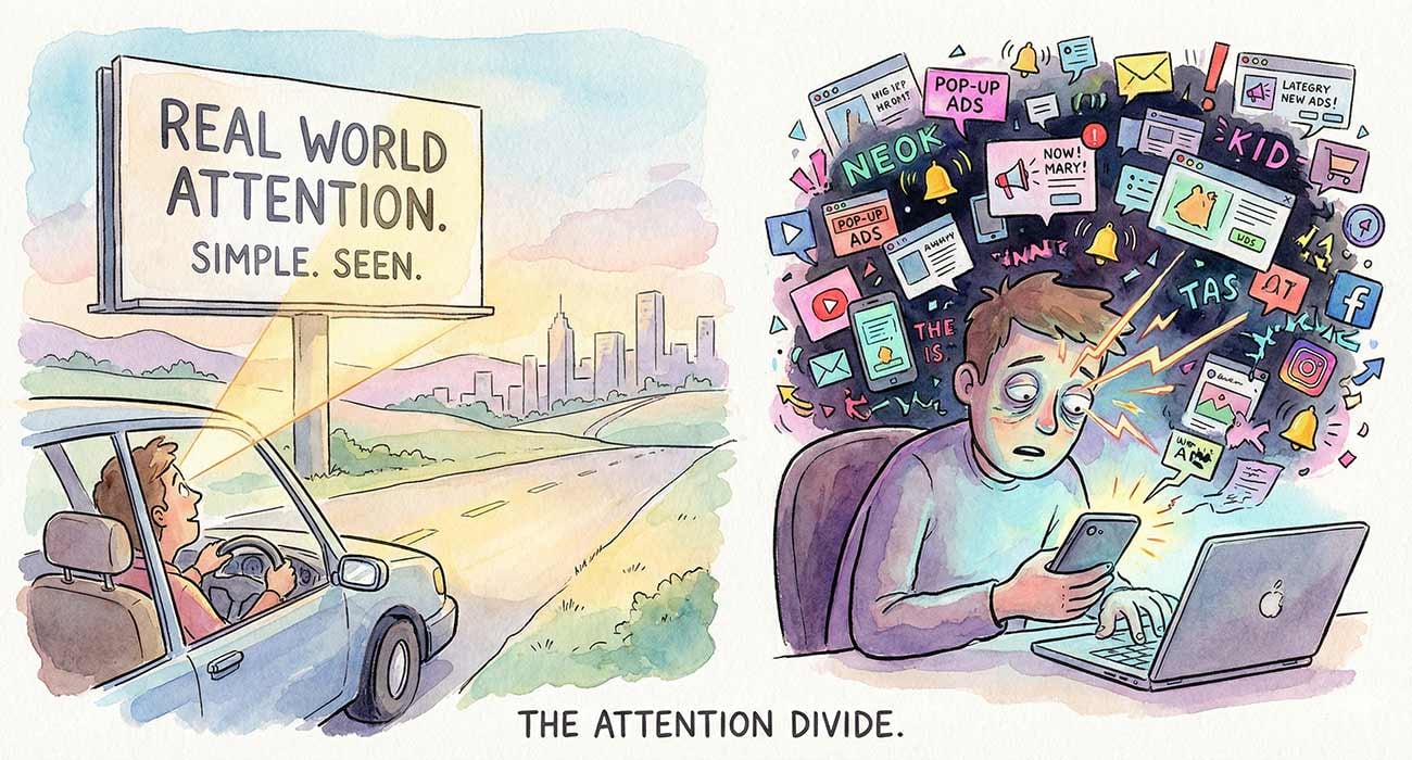 Featured image for “What Billboard Advertising Teaches Us About Real Attention”