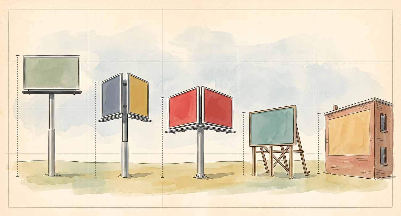 Featured image for “Billboard Structure Types Explained, From Monopoles to Wallscapes”
