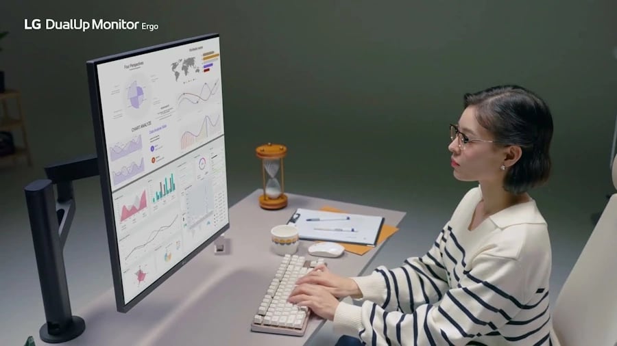 LG Ergo DualUP O monitor vertical de tela dupla para trabalho