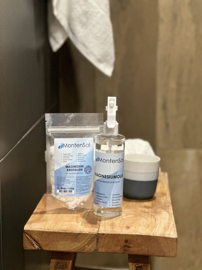 magnesium vlokken kristallen voeten bad magnesiumolie olie