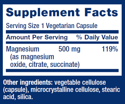 Life Extension Magnesium Caps etiket
