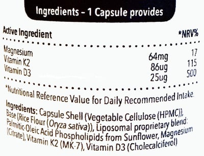 Balanced Liposomaal D3 K2 Mag etiket