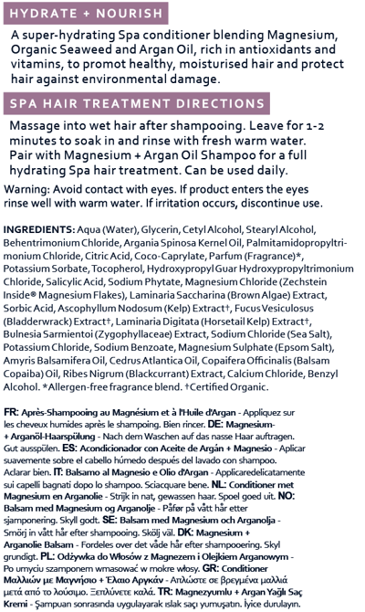 Sea Magik Conditioner Magnesium Argan Oil label